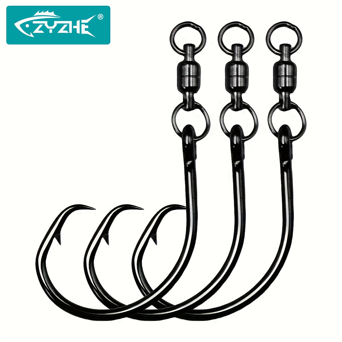 Fishing Hook Circle - ZYZHE 3/6/9 Stück Kreishaken mit Wirbelring